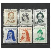 Brazil: 1967-1969 Women Set/6 Stamps Scott 1036/41 MUH #RW485