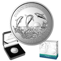 Australia 2022 Dusky Dolphin $5 High Relief 1oz Fine Silver Proof Coin