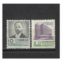 Mexico: 1952 10p Madero, 20p Building Scott 866/67 MUH #RW496