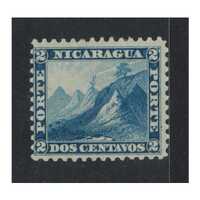 Nicaragua: 1862 Mountain Peaks 2c Dark Blue Single Stamp Scott 1 MLH #RW496