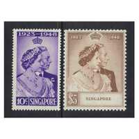 Singapore: 1948-1949 Royal Silver Wedding Series Set/2 Stamps SG 31/32 MUH #BR303