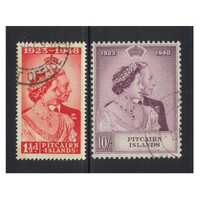 Pitcairn Islands: 1948-1949 Royal Silver Wedding Series Set/2 Stamps SG 11/12 Used #BR304