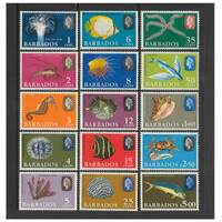 Barbados: 1966-1969 Marine Life Set/15 Stamps SG 342/55a MLH #BR308