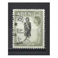 Aden: 1954 QE 10/- Black and Bronze-Green Single Stamp SG 70 VFU #BR310