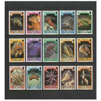British Virgin Islands: 1985 "Official" OPT On Marine Life Set/15 Stamps SG O1/15 MUH #BR312