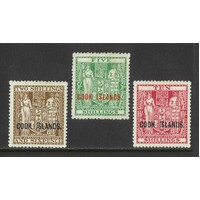 Cook Islands: 1936 "Cowan Paper" Arms 2/6, 5/-, 10/- SG 118/20 MLH #BR315