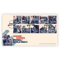Great Britain 2022 Unsung Heroes: Women of World War II Set of 10 Stamps on First Day Cover