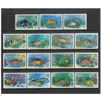 Turks & Caicos Islands: 1978-1979 Fish Set/15 Stamps TO $5 SG 514A/28A MUH #BR322