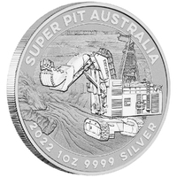 Australia 2022 Super Pit Perth Mint 1oz 99.99 Bullion Silver $1 Coin Loose
