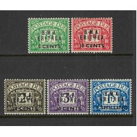 Eritrea: 1948 "B.M.A. Eritrea" Postage Due Set/5 Stamps SG ED1/5 MVLH #BR329