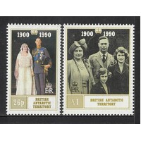 British Antarctic Territory: 1990 QM 90th Birthday Set/2 Stamps SG 186/87 MUH #BR330