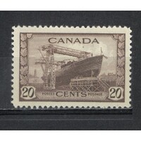 Canada: 1942 20c Ship Launch-ing Express Single Stamp SG 386 MUH #BR333