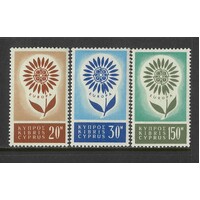 Cyprus: 1964 Europa Set/3 Stamps SG 249/51 MUH #BR338