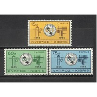 Cyprus: 1965 ITU Set/3 Stamps SG 2662/64 MUH #BR338