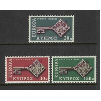 Cyprus: 1968 Europa Set/3 Stamps OPT Specimen SG 319/21 MUH #BR338