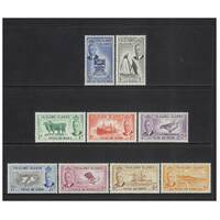 Falkland Islands: 1952 KGVI Pictorials Short Set/9 Stamps TO 1/- SG 172/80 MUH #BR341