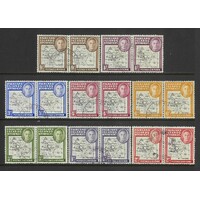 Falkland Islands Dependencies: 1946 Thick Map Set/8 in pairs SG G1a/8a VFU #BR342