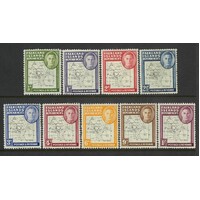 Falkland Islands Dependencies: 1948 KGVI "Thin Map" Set/9 Stamps SG G9/16 MH #BR342