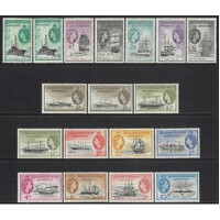 Falkland Islands Dependencies: 1954-1962 QE Pictorials Set/15 Stamps SG G26/40(18) #BR342