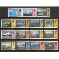 Falkland Islands Dependencies: 1980 Views Undated Set/15 Stamps TO £3 SG 74A/88A MUH #BR342