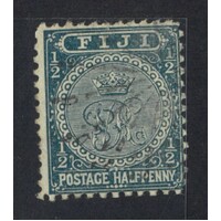 Fiji: 1894 "VR" ½d Greenish Slate p11½ Single Stamp SG 95 FU #BR348