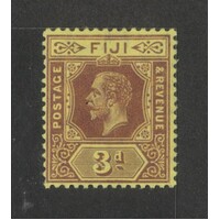 Fiji: 1914 KGV 3d Purple/Yellow Single Stamp SG 130 MLH #BR348
