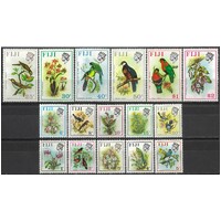 Fiji: 1971-1972 Flowers/Birds WMK Upright Set/16 Stamps TO $2 SG 435/50 MUH #BR349