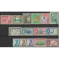 Fiji: 1954-1959 QE Pictorial Set/15 Stamps TO £1 SG 280/95 MLH #BR349