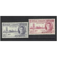 Gold Coast: 1946 Victory p13½x14 Set/2 Stamps SG 133/34 MUH #BR352