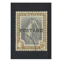Malta: 1926 "Postage" OPT ON 10/- Single Stamp SG 156 FU #BR361
