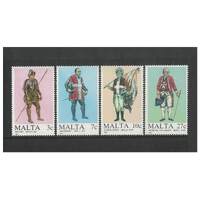 Malta: 1987 Military Uniforms (1st Series) Set/4 Stamps SG 802/05 MUH #BR365