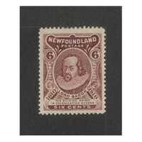Newfoundland: 1910 6c Bacon (Type B) Single Stamp SG 100a MLH #BR366