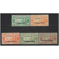 New Hebrides (French): 1941 "France Libre" OPT Postage Due Set/5 Stamps SG FD77/81 MUH #BR371