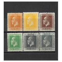 New Zealand: 1915-1919 KGV TYPO ½d TO 3d Set/6 Stamps SG 435/40 MLH #BR372