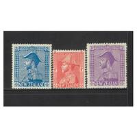 New Zealand: 1926 Admirals "Cowan" Paper Set/3 Stamps TO 3/- SG 468/70 MLH #BR372