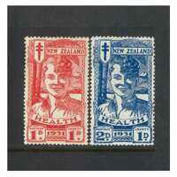 New Zealand: 1931 Smiling Boys Set/2 Stamps SG 546/47 MH/MLH #BR372