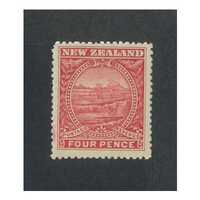 New Zealand: 1898 4d Bright Rose NO WMK p15 Single Stamp SG 252 Fresh MLH #BR373