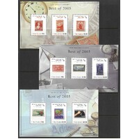 New Zealand: Stamp Points "Best of 2005" Miniature Sheets(3) MUH #BR377