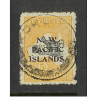 New Guinea-N.W.P.I: 2nd WMK 5/- Grey And Yellow SG 92 Single Stamp Rough PERFS Nice Used #BR381