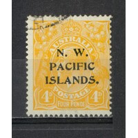 New Guinea-N.W.P.I: 1915-1916 Single Crown WMK 4d Pale Orange-Yellow Single Stamp SG 70a FU #BR381
