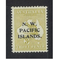 New Guinea-N.W.P.I: 3nd WMK 3d Olive DIE I (OPT"a") Single Stamp SG 76 MLH #BR381