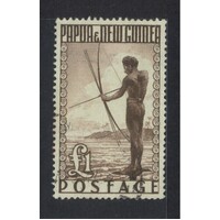Papua New Guinea: 1952 £2 Fisherman Single Stamp SG 15 FU #BR383