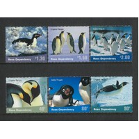 Ross Dependency: 2001 Penguins Set/6 Stamps SG 72/77 MUH #BR385