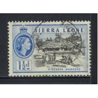 Sierra Leone: 1956 QE/Workers 1½d Single Stamp SG 212 FU #BR386