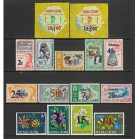 Sierra Leone: 1964 Decimal Currency Surcharges Set/15 Stamps TO 2L SG 313/27 MUH #BR387