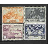 Singapore: 1949 UPU Set/4 Stamps SG 33/36 MUH #BR388