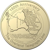 Australia 2022 Overland Telegraph Line 150th Anniv $1 Dollar UNC Coin Carded