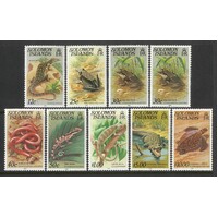 Solomon Islands: 1982-1983 Reptiles Set/8 Stamps TO $10 SG 394Bw/403cB MUH #BR392