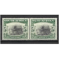 South Africa: 1933 5/- Ox-Wagon Black And Green SG 64 Pair MUH #BR395