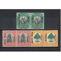 South West Africa: 1926 Sideways OPT ON ½d, 1d, 6d Pairs SG 41/43 MLH #BR396